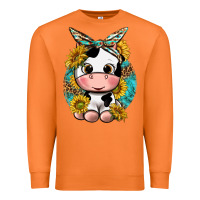 Carrot cute cow with sunflower and leopard Premium Sweatshirt - texasbilliewilder