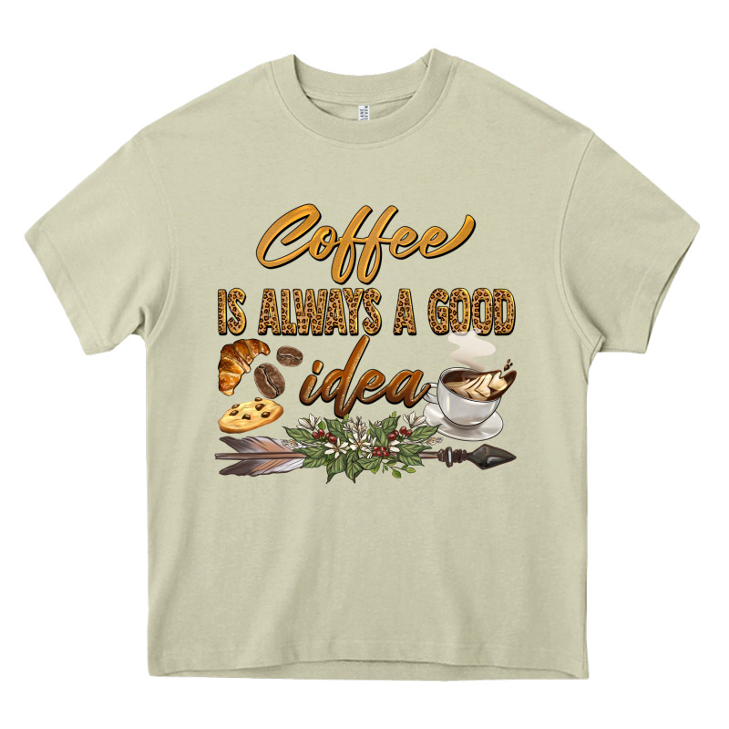 Coffee Is Always A Good Idea Heavy Core Tee by BarkalooDesign | Teevron