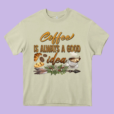Coffee Is Always A Good Idea Heavy Core Tee Designed By Barkaloodesign