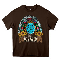 Chocolate Brown western rainbow  be kind Heavy Core Tee - RanaPortraitStore