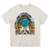 Cream western rainbow  be kind Heavy Core Tee - RanaPortraitStore