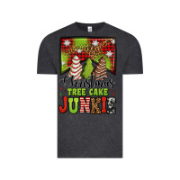 Vintage Black Christmas tree cake junkie Vintage Tee - Jasminsmagicworld