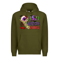 Army Green Bad witch vibes Premium Hoodie - NancyCooperArtShop