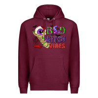 Burgundy Bad witch vibes Premium Hoodie - NancyCooperArtShop