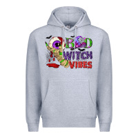Heather Grey Bad witch vibes Premium Hoodie - NancyCooperArtShop