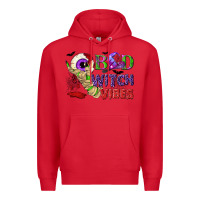 Red Bad witch vibes Premium Hoodie - NancyCooperArtShop