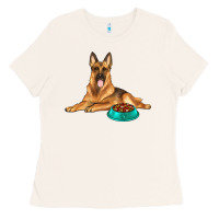 Bone german shepherd with food bowl Ladies Tee - texasbilliewilder
