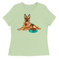 Matcha german shepherd with food bowl Ladies Tee - texasbilliewilder