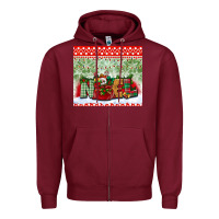 Burgundy noel tumbler Zipper Hoodie - BundleAndBundleShop
