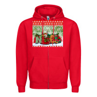 Red noel tumbler Zipper Hoodie - BundleAndBundleShop