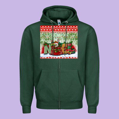 Noel Tumbler Zipper Hoodie Designed By Bundleandbundleshop