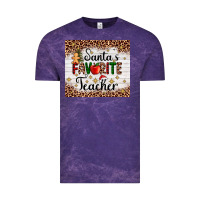 Cloud Purple santa's favorite teacher Vintage Tee - AdoDesignShop