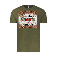Vintage Olive santa's favorite teacher Vintage Tee - AdoDesignShop