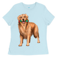 Baby Blue golden retriever with toys Ladies Tee - texasbilliewilder