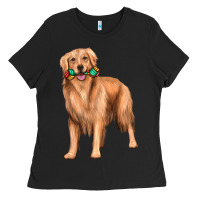 Black golden retriever with toys Ladies Tee - texasbilliewilder