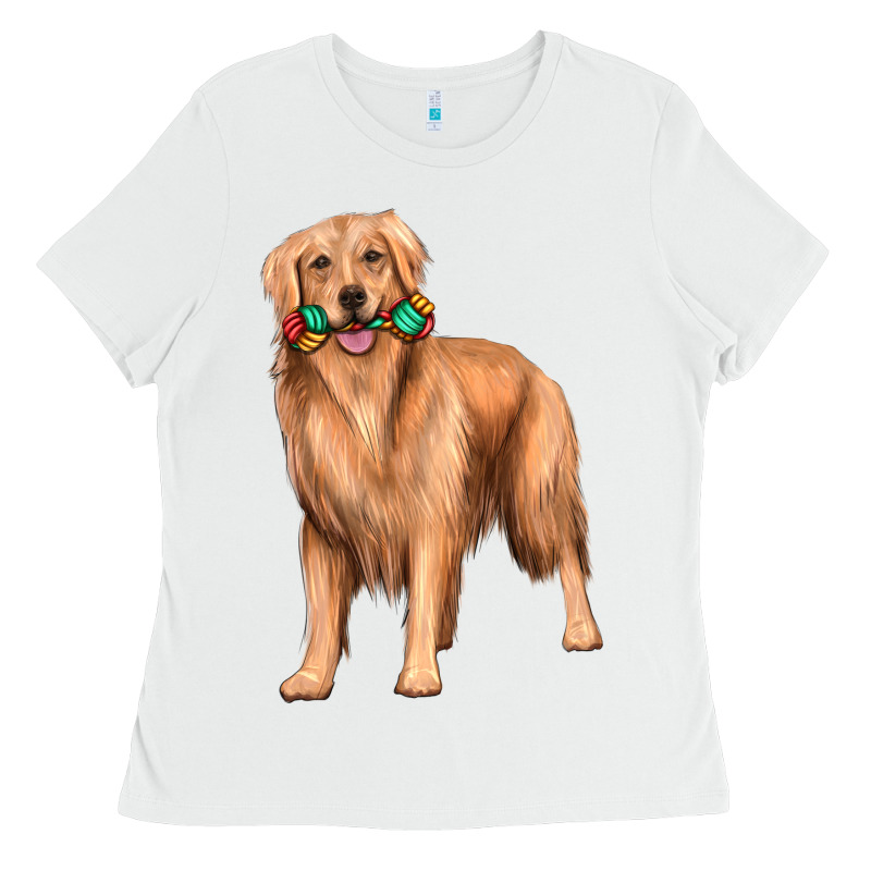 Golden Retriever With Toys Ladies Tee by texasbilliewilder | Teevron