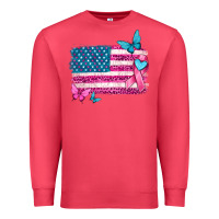 Cardinal american flag breast cancer with ribbon Premium Sweatshirt - texasbilliewilder