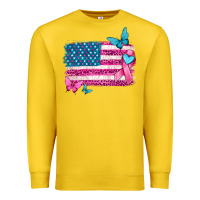 Lemon american flag breast cancer with ribbon Premium Sweatshirt - texasbilliewilder