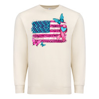 Sandshell american flag breast cancer with ribbon Premium Sweatshirt - texasbilliewilder