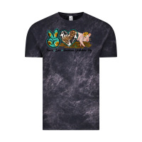 Cloud Black peace love yorkshire pig Vintage Tee - LillyAllenDesigns