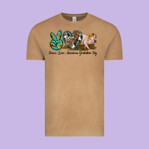 Peace Love Yorkshire Pig Vintage Tee Designed By Lillyallendesigns