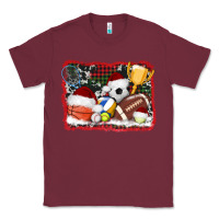 Burgundy christmas sports background Classic Tee - AdoDesignShop