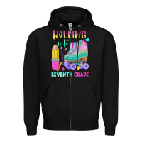 Black rolling into seventh grade Zipper Hoodie - BundleAndBundleShop
