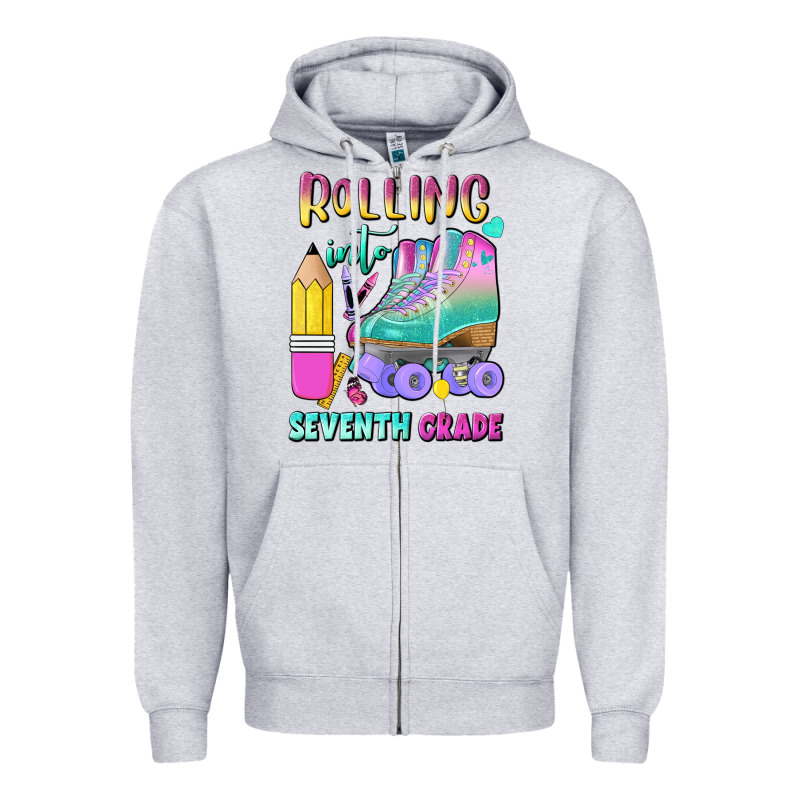 Rolling Into Seventh Grade Zipper Hoodie by BundleAndBundleShop | Teevron