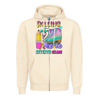 Sandshell rolling into seventh grade Zipper Hoodie - BundleAndBundleShop