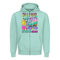 Seafoam rolling into seventh grade Zipper Hoodie - BundleAndBundleShop