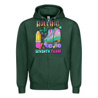Sports Green rolling into seventh grade Zipper Hoodie - BundleAndBundleShop