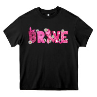 Black Breast Cancer Brave Heavy Core Tee - texasbilliewilder