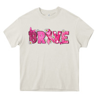 Cream Breast Cancer Brave Heavy Core Tee - texasbilliewilder