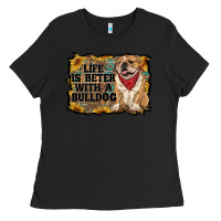 Black life is better with a bulldog Ladies Tee - RanaPortraitStore