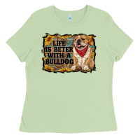 Matcha life is better with a bulldog Ladies Tee - RanaPortraitStore