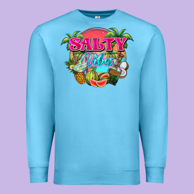 Salty Vibes Summer Premium Sweatshirt Designed By Nancycooperartshop