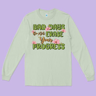 Mental Health Uplifting Quote Long Sleeve Tee Designed By Maliassmallbusiness