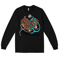 Black nurse leopard heart Long Sleeve Tee - JahusDesignShop