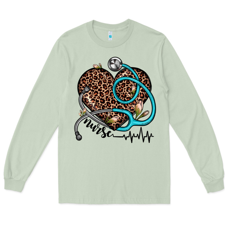 Nurse Leopard Heart Long Sleeve Tee by JahusDesignShop | Teevron