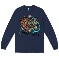 Navy nurse leopard heart Long Sleeve Tee - JahusDesignShop
