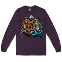 Plum nurse leopard heart Long Sleeve Tee - JahusDesignShop
