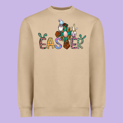 Cross Rabbit Easter Gnomes Heavyweight Sweatshirt Designed By Jasminsmagicworld
