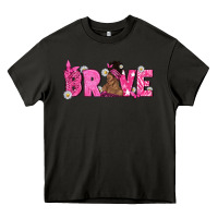 Breast Cancer Brave With Afro Woman Heavy Core Tee | Teevron