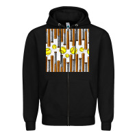 Black softball bat seamless pattern Zipper Hoodie - BundleAndBundleShop