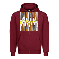 Burgundy softball bat seamless pattern Zipper Hoodie - BundleAndBundleShop