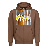 Chestnut softball bat seamless pattern Zipper Hoodie - BundleAndBundleShop