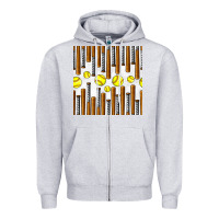 Heather Grey softball bat seamless pattern Zipper Hoodie - BundleAndBundleShop