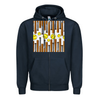 Navy softball bat seamless pattern Zipper Hoodie - BundleAndBundleShop