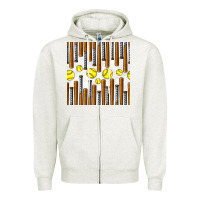 Oatmeal Heather softball bat seamless pattern Zipper Hoodie - BundleAndBundleShop
