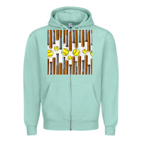 Seafoam softball bat seamless pattern Zipper Hoodie - BundleAndBundleShop